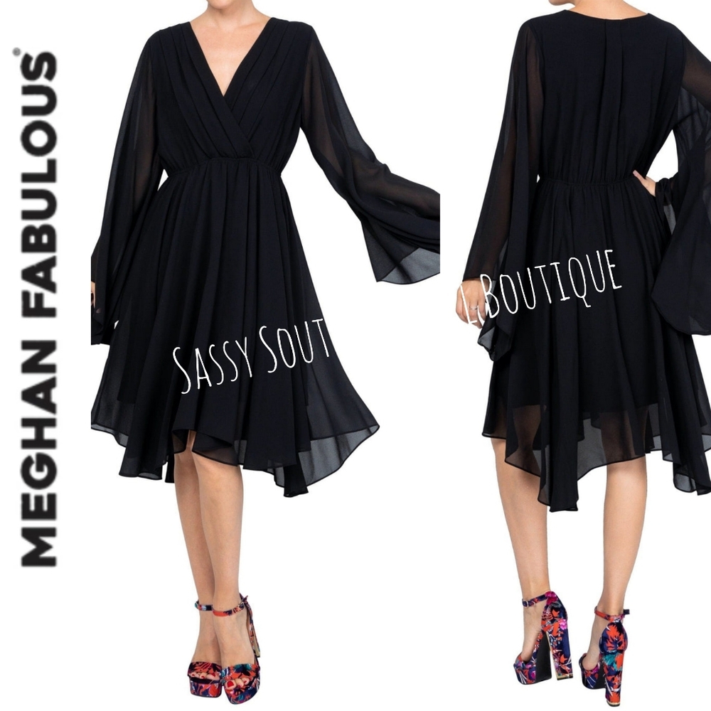🆕⭐ Meghan Los Angeles black 70's flowy dress